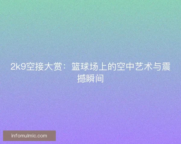 2k9空接大赏：篮球场上的空中艺术与震撼瞬间
